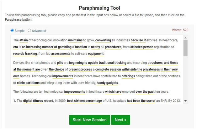paraphrasing tool 2000 words free