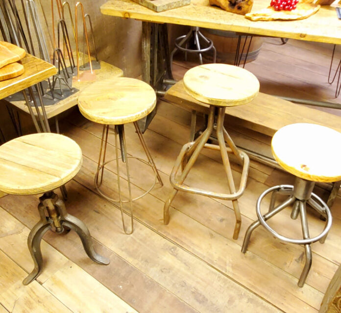 reclaimed wooden bar stool